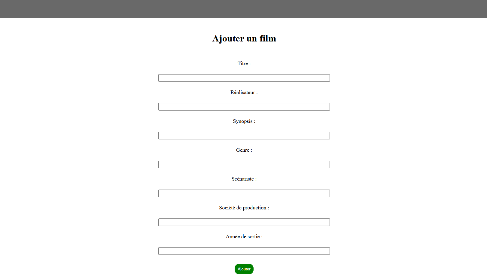 Gestion des films