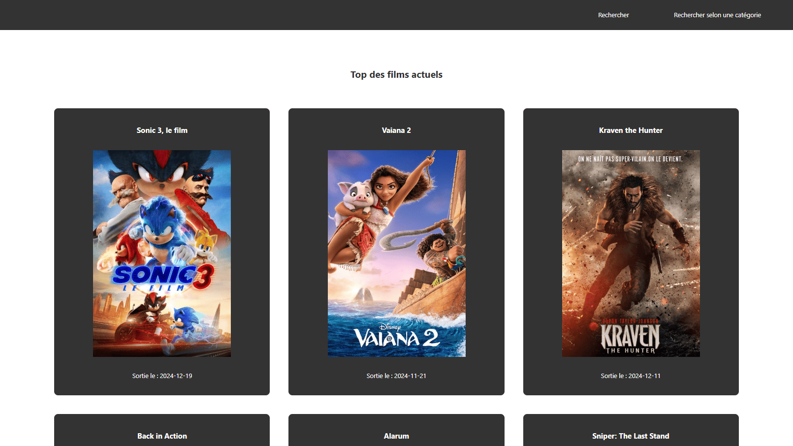 Gestion des films